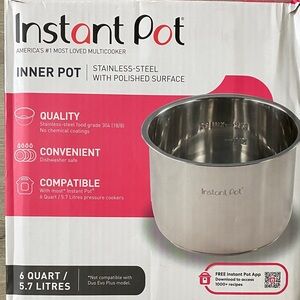 Instant Pot Stainless Steel Inner Pot NWT